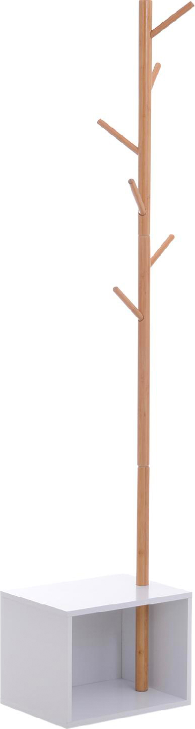 DecHome 831DD4 Appendiabiti Scarpiera Con 6 Ganci In Bamb� Bianco 40x30x180 cm