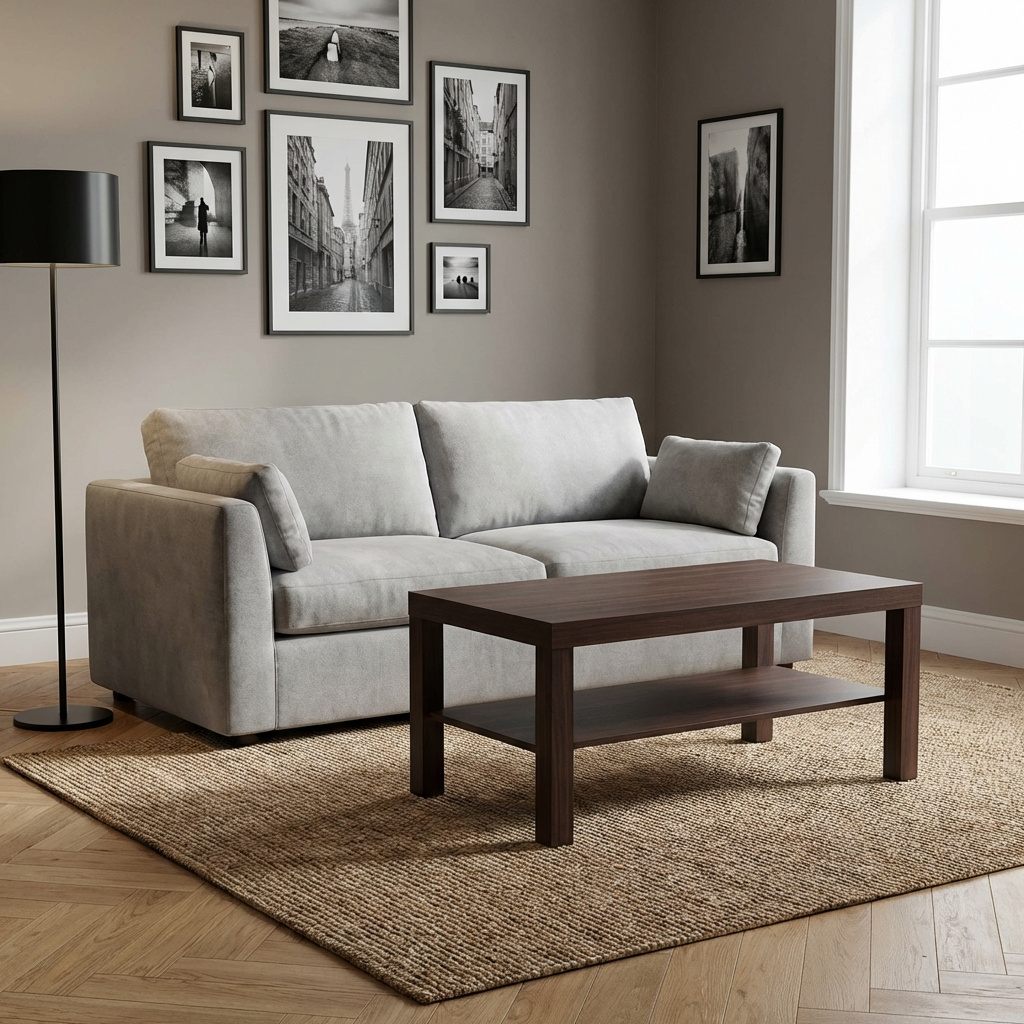 DecHome 833461 Tavolino Salotto Rettangolare Legno 90x45x40,5 Noce