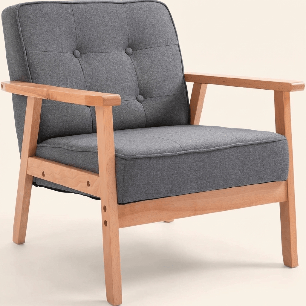 DecHome 833664 Poltrona Stile Scandinavo in Tessuto 64,5x70x70 Grigio Chiaro