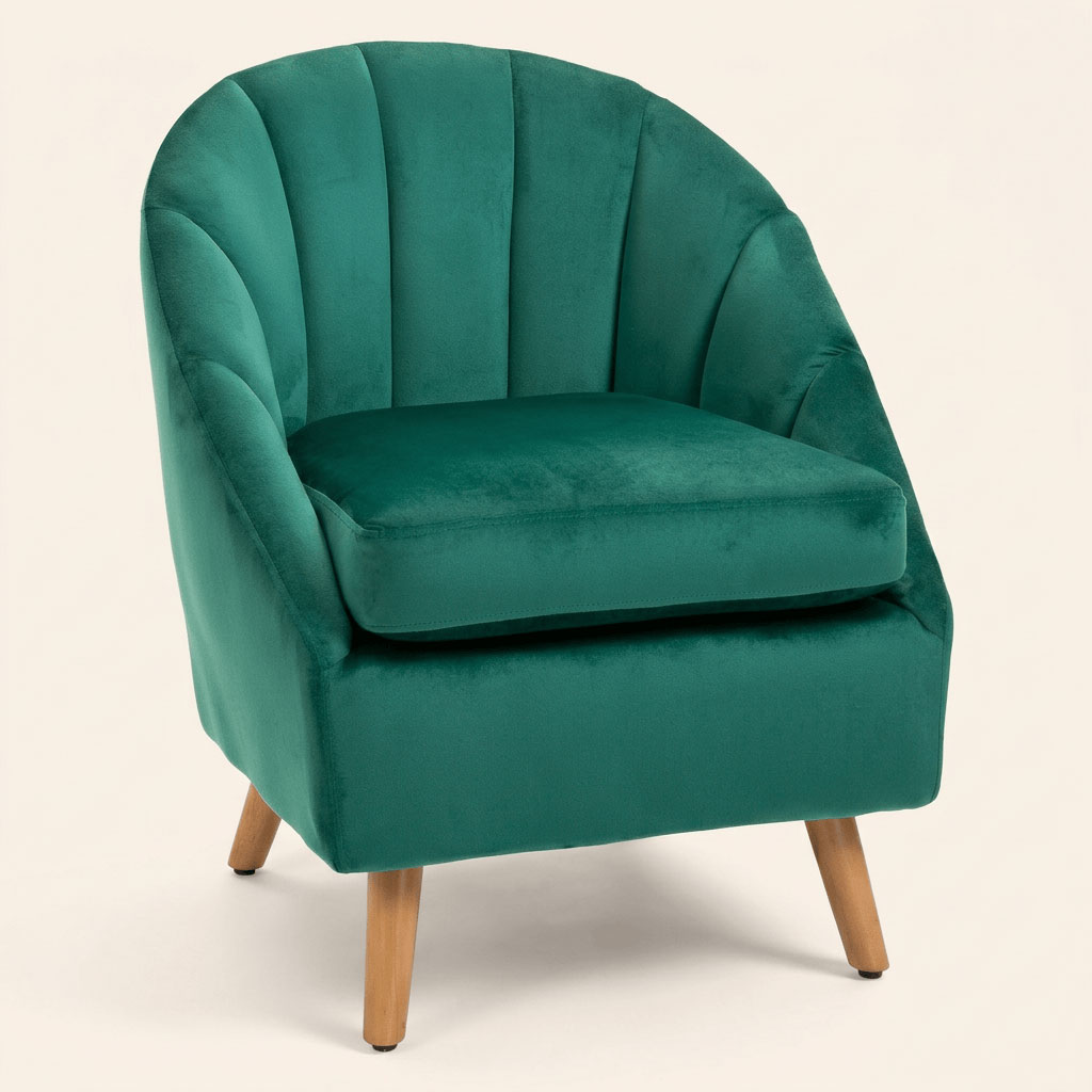 DecHome 833700 Poltrona Vintage in Velluto 67x65x77 Verde
