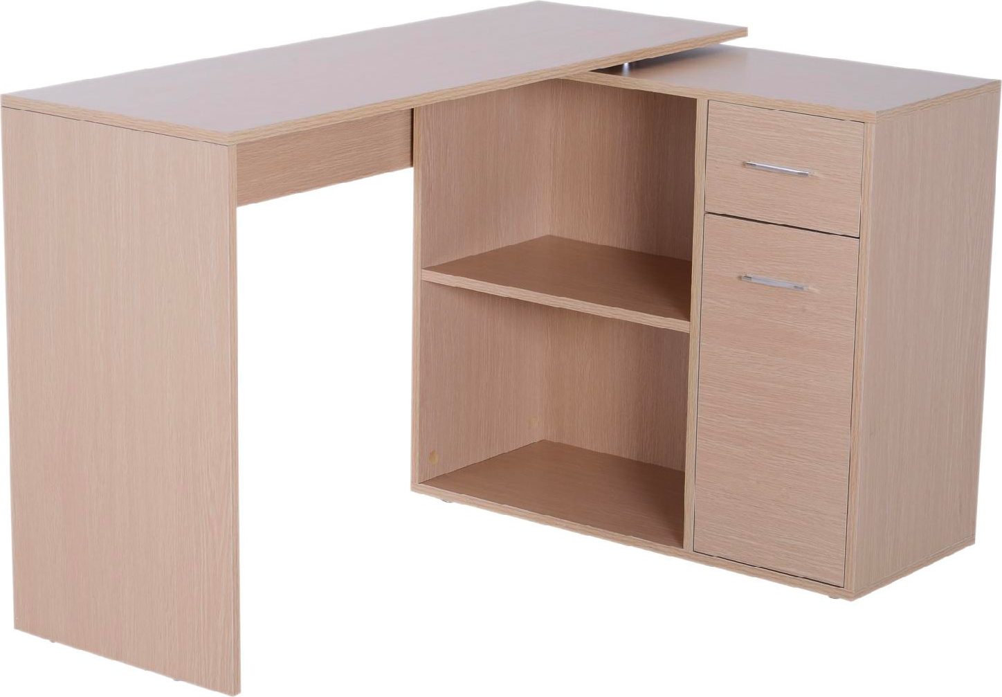 DecHome 836073AK Scrivania Angolare 2 Ripiani 2 Cassetti 117x82x74 cm Legno