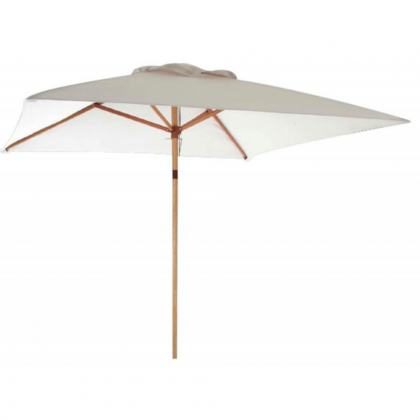 DecHome Ombrellone da Giardino Rettangolare 2x3 mt in Legno e Doppio Tetto beige