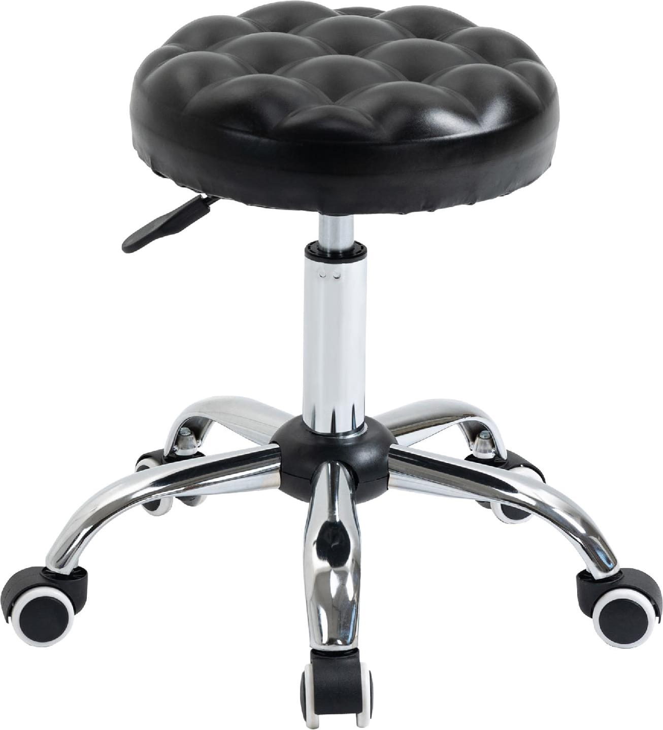 DecHome 91700 Sgabello con Ruote Ecopelle Nero