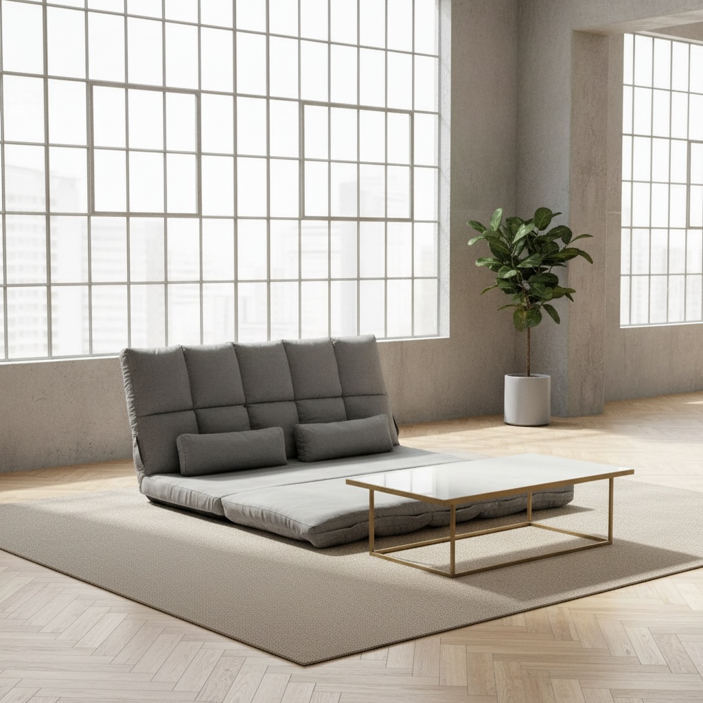 DecHome 932833 Divano Letto 2 Posti Moderno Tessuto Scamosciato 130x73x60 Grigio Chiaro