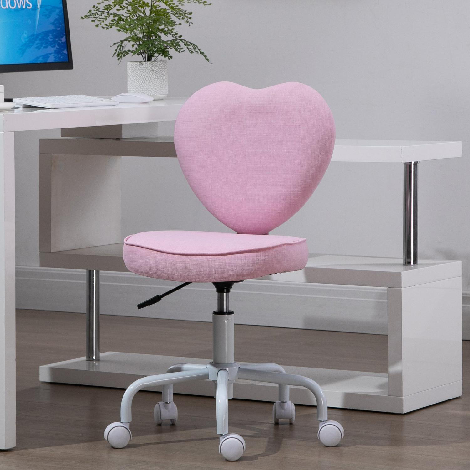 DecHome 942833 Sedia per Scrivania Cameretta Forma di Cuore 5 Rotelle Girevoli
