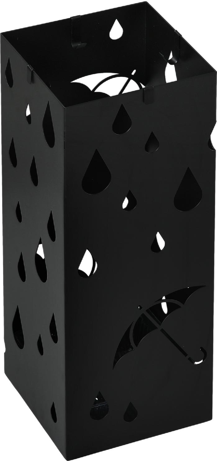 DecHome A1890BKAO77 Portaombrelli in Metallo con 4 Ganci 15.5x15.5x41 cm Nero
