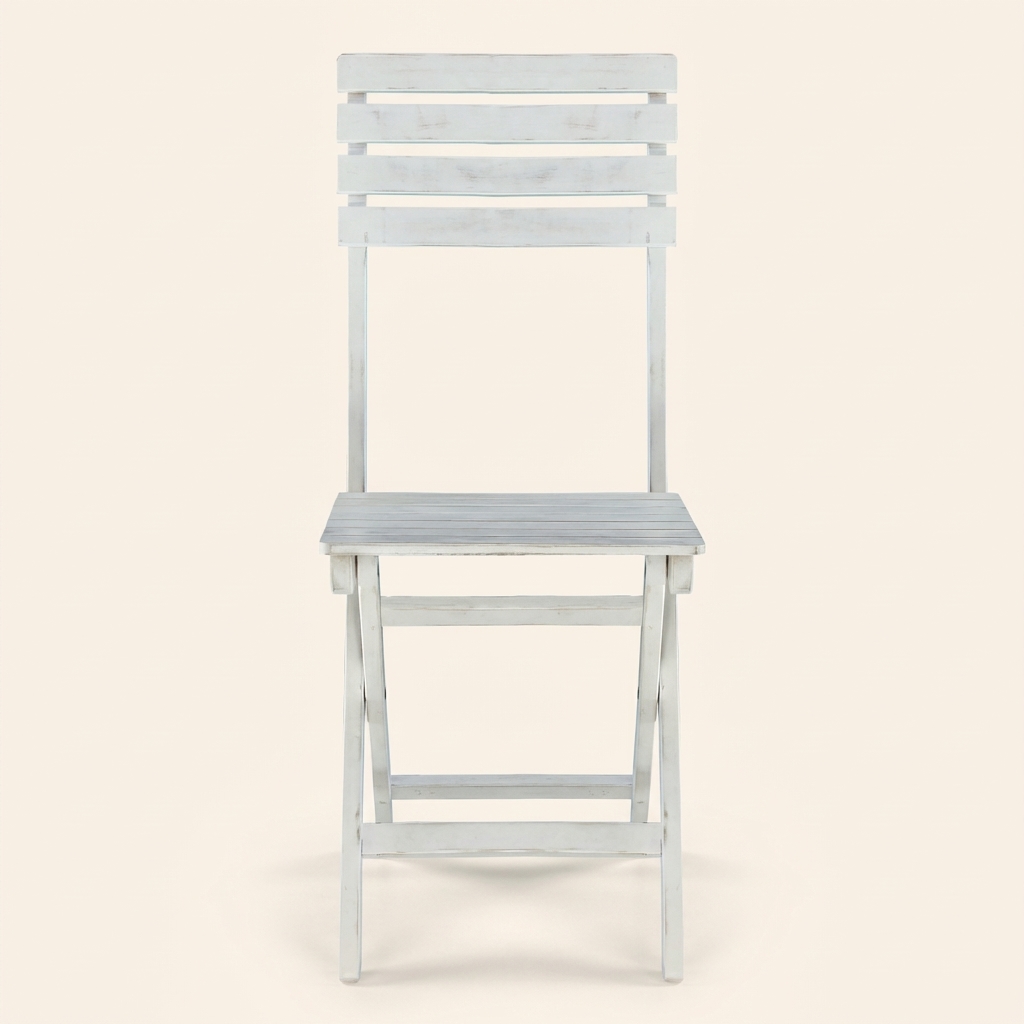 DecHome AC805042 Sedia Pieghevole in Legno di Acacia 36x53x87 cm Bianco D�sseldorf