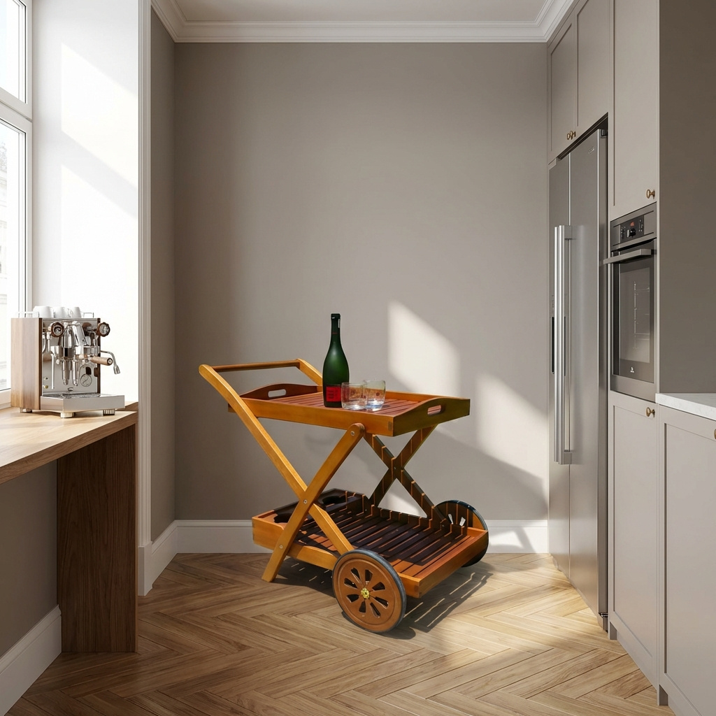 DecHome AC805052 Carrello Cucina Portavivande in Legno 89x56x76 cm Marrone
