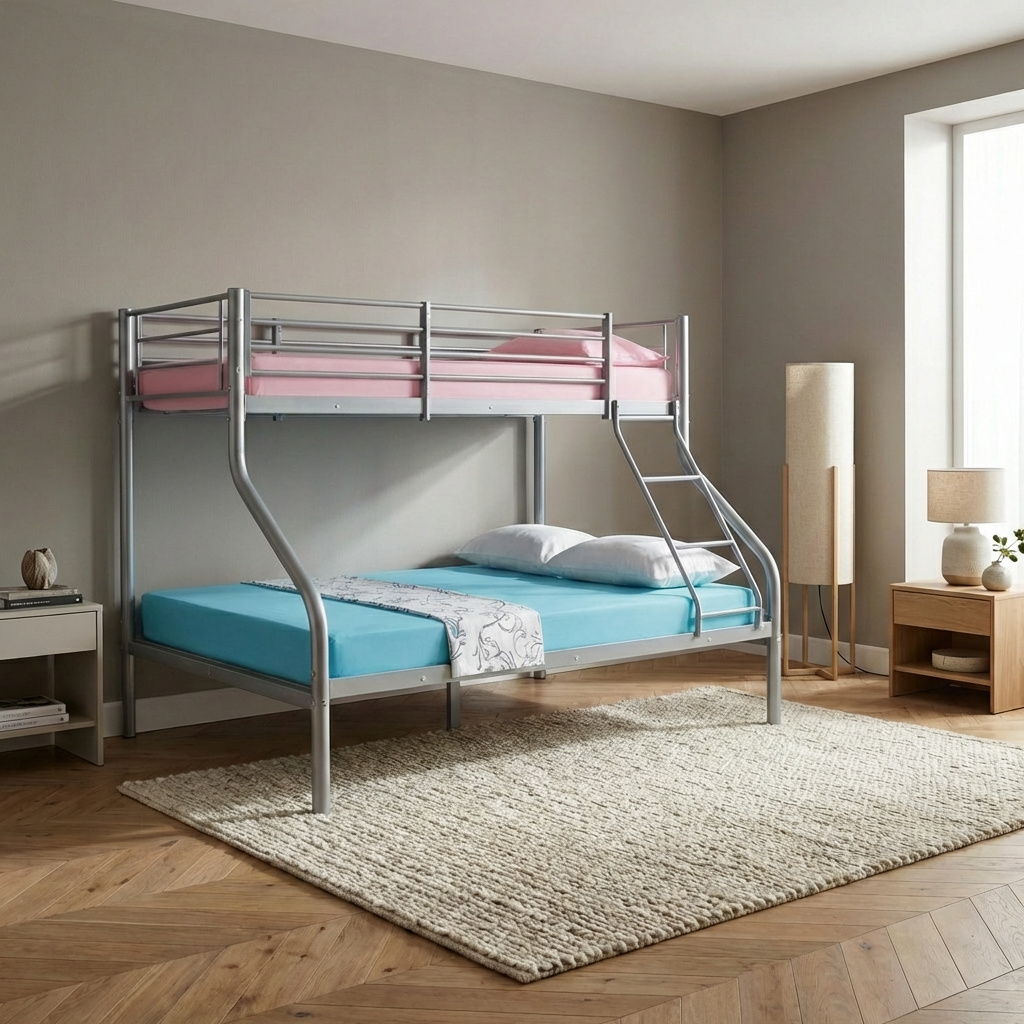 DecHome ALADDINAL Letto a Castello Rete Doghe 140x19090x190 Metallo Acciaio
