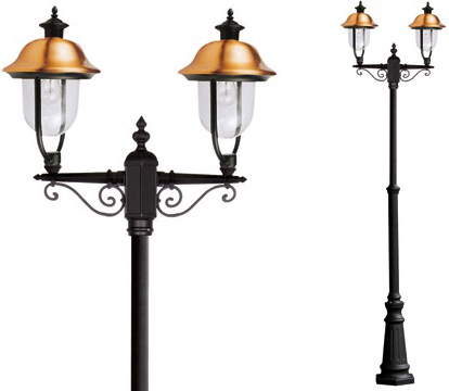 DecHome APOLLO2 Lampioni alluminio ramata trasparente Attacco E27 IP44 252 cm