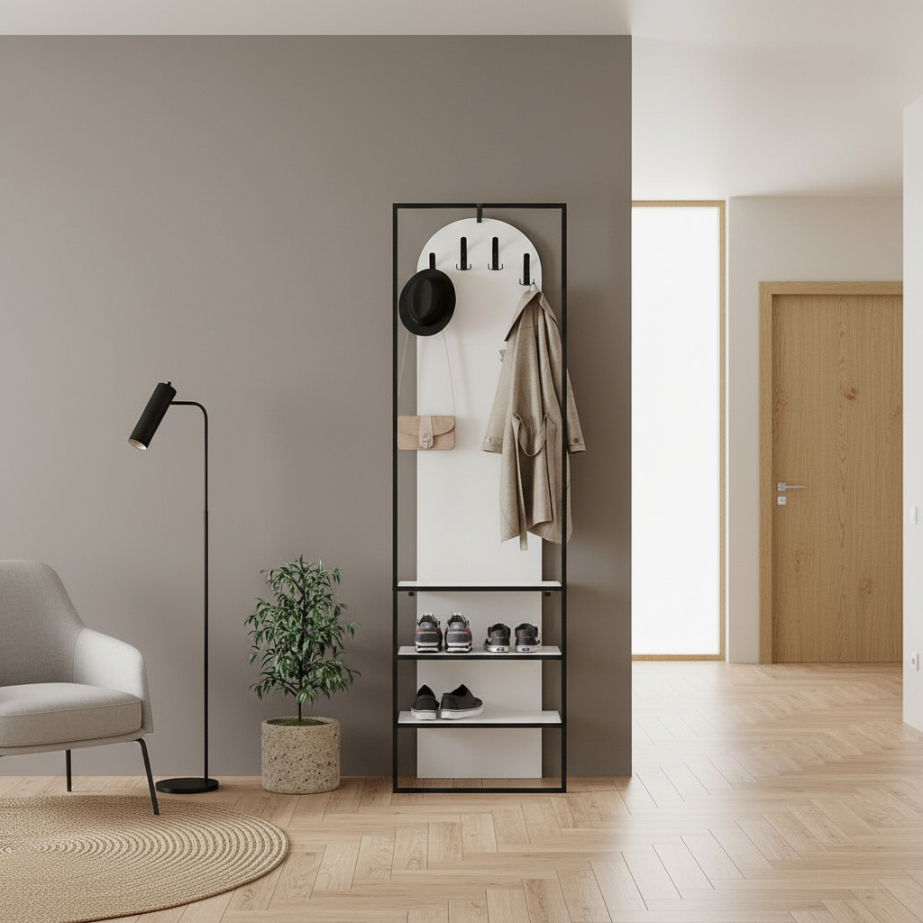 DecHome ARCHYINGRBI Mobile Ingresso Appendiabiti con Scarpiera 53x31.7x180 cm - Archy