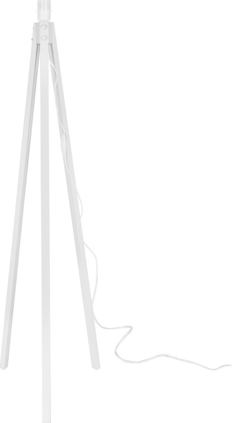 DecHome ASZ1239 Lampada da Terra Mdf Treppiede Bianco Rodi Attacco E27
