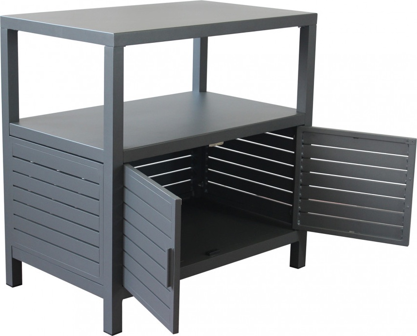 VivaGarden AT804253-ANTR Armadietto da Esterno  Balcone in Metallo 90x55x90 cm Antracite