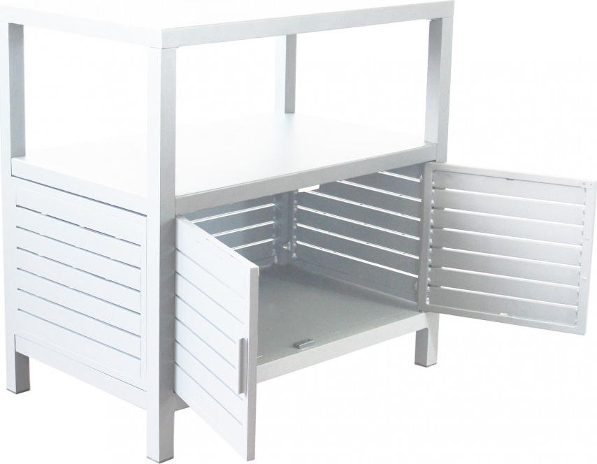VivaGarden AT804253-BIAN Armadietto da Esterno  Balcone in Metallo 90x55x90 cm Bianco