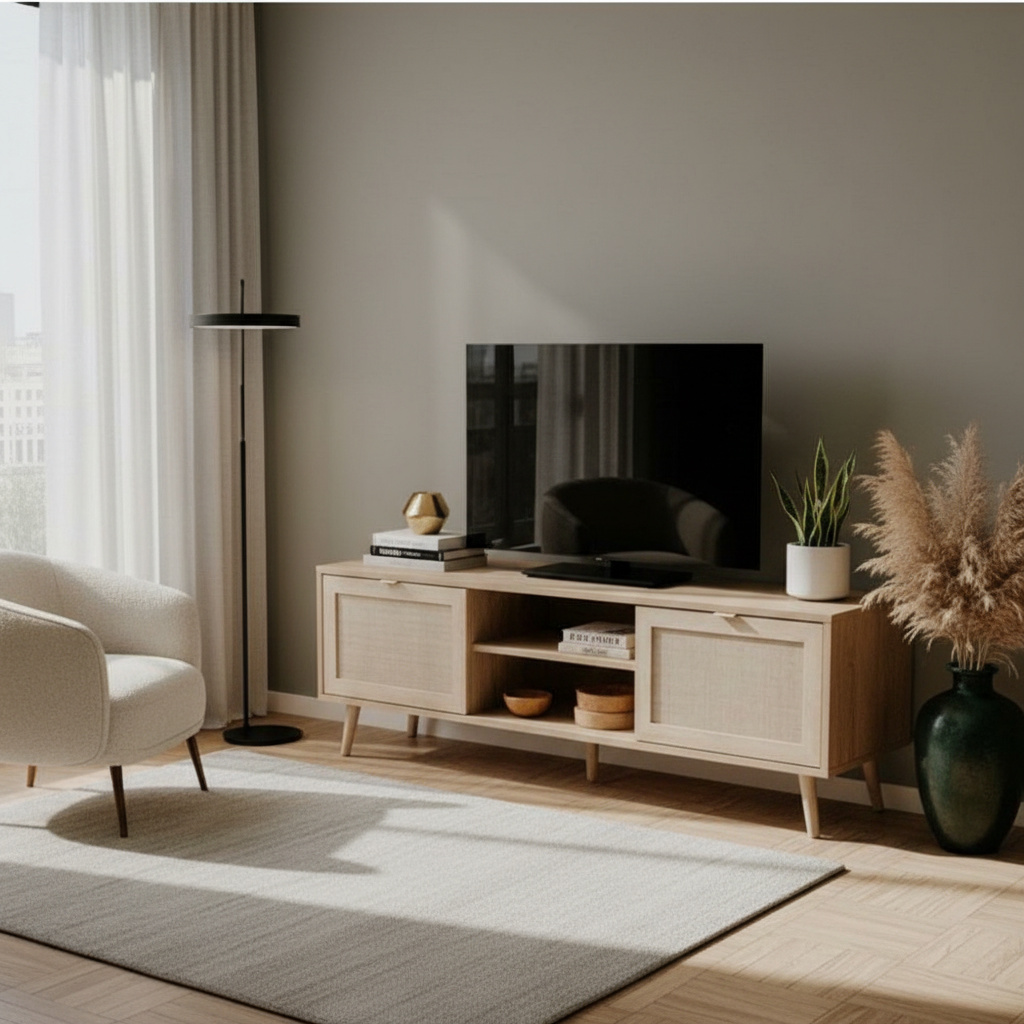 DecHome BALI56A Mobile TV Scandinavo Legno 150x40x52 Quercia Bali