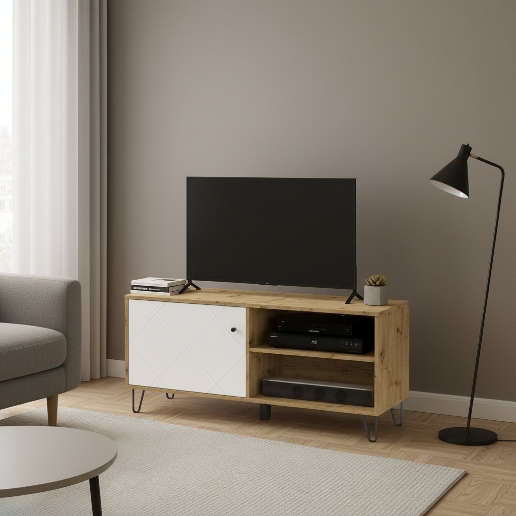 DecHome BOLLOBO01 Mobile TV Scandinavo 123x40x55 Rovere Bollo
