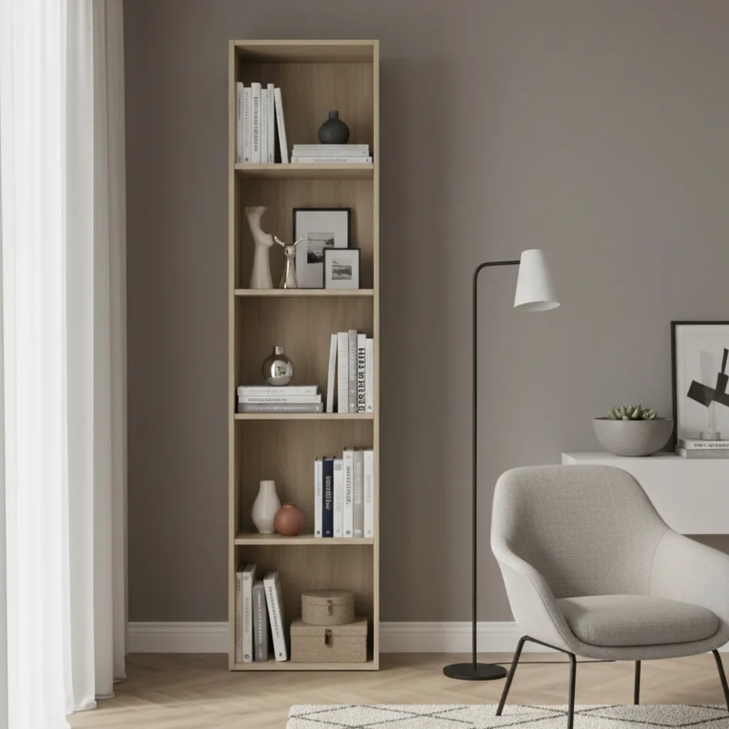 DecHome BOOKCASE Libreria Moderna 4 Ripiani 40x29x172 cm Rovere Nordik