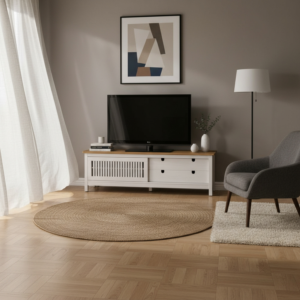 DecHome BRUNA13139 Mobile TV Moderno Legno 158x40x49,6 Bianco