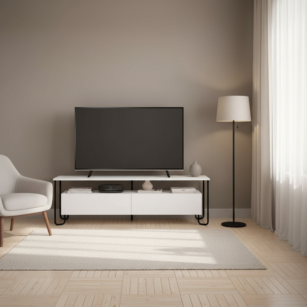 DecHome CORNEABI Mobile TV Moderno 150x42x45 Bianco Cornea