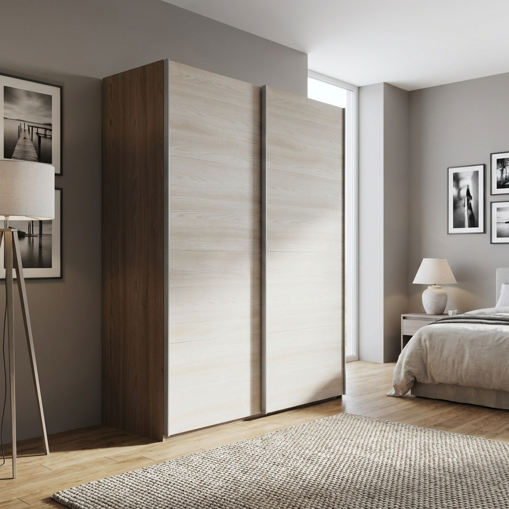 DecHome CORRENT180OLMO Armadio Guardaroba 2 ante scorrevoli 180x56,7x218,6 Olmo Perla Corrent