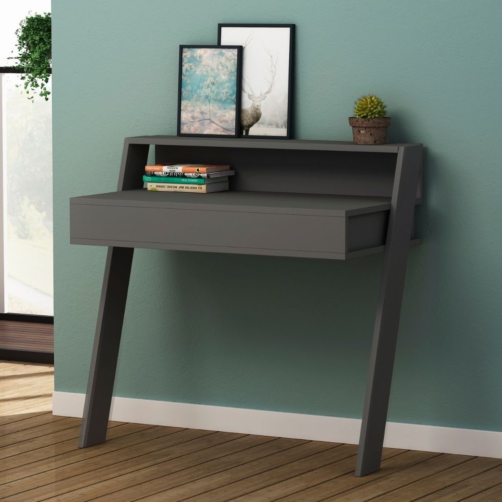 DecHome COWORKANTRACITE Scrittoio Moderno 94x50x91 cm colore Antracite - Cowork