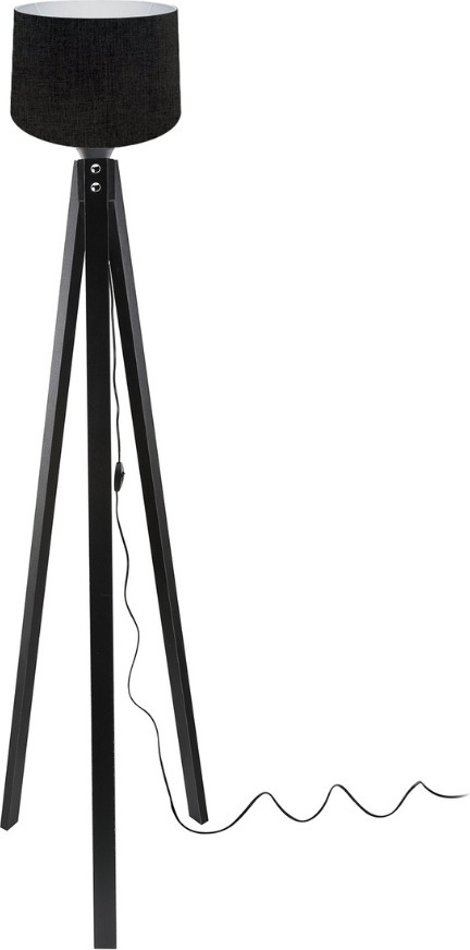DecHome DECONE3566 Lampada da Terra Dechome Nero Mdf Paralume Tessuto 134 cm