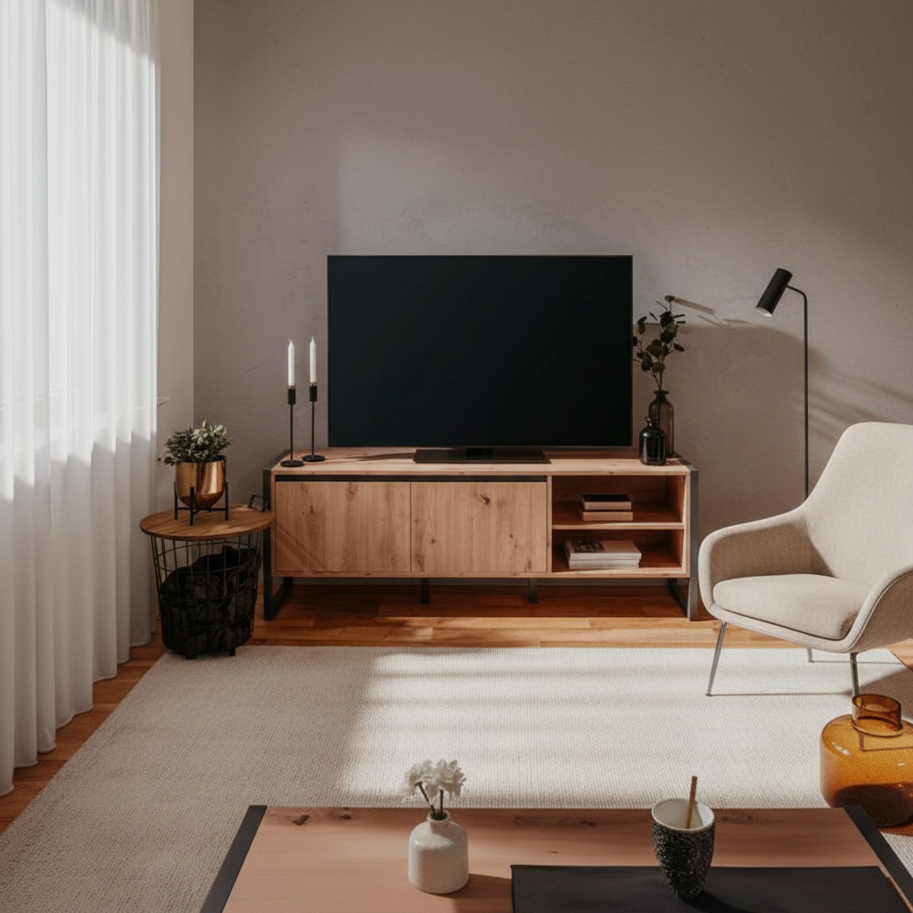 DecHome DENVER54 Mobile TV Scandinavo Legno 160x40x55 Quercia Denver