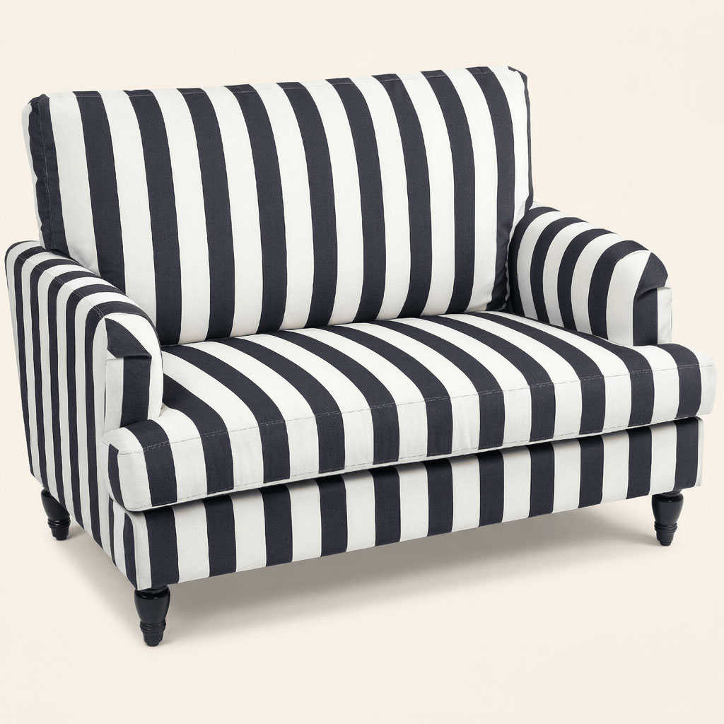 DecHome EF436BK Poltrona Moderna in Velluto 115x82x82 NeroBianco