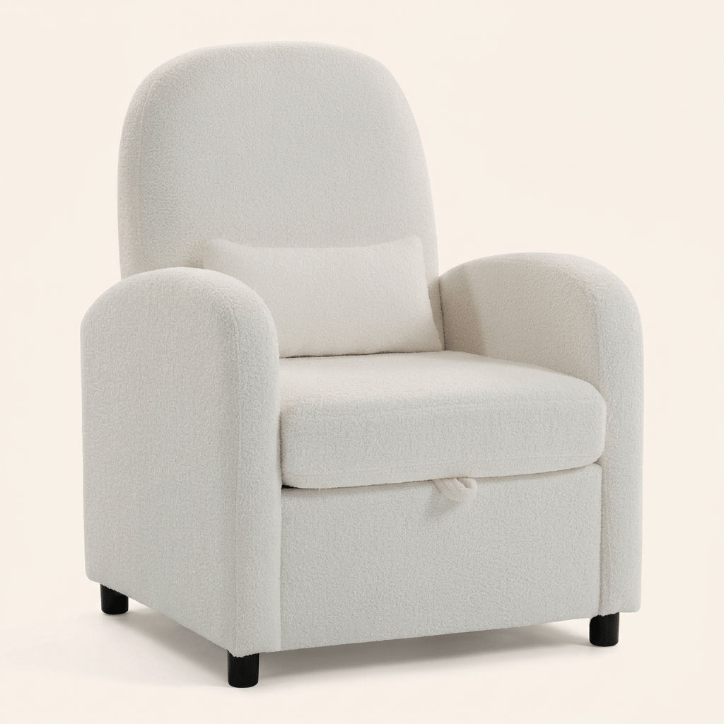 DecHome EF440CW Poltrona Moderna in Pile 76x77x95 Crema