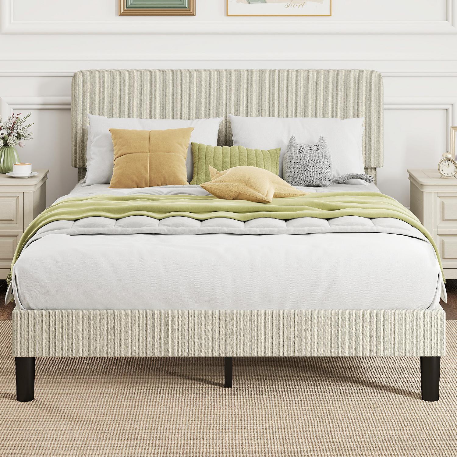 DecHome EF530LG Letto Una Piazza e Mezzo 147x204x107 cm Rete a Doghe e Testiera Grigio