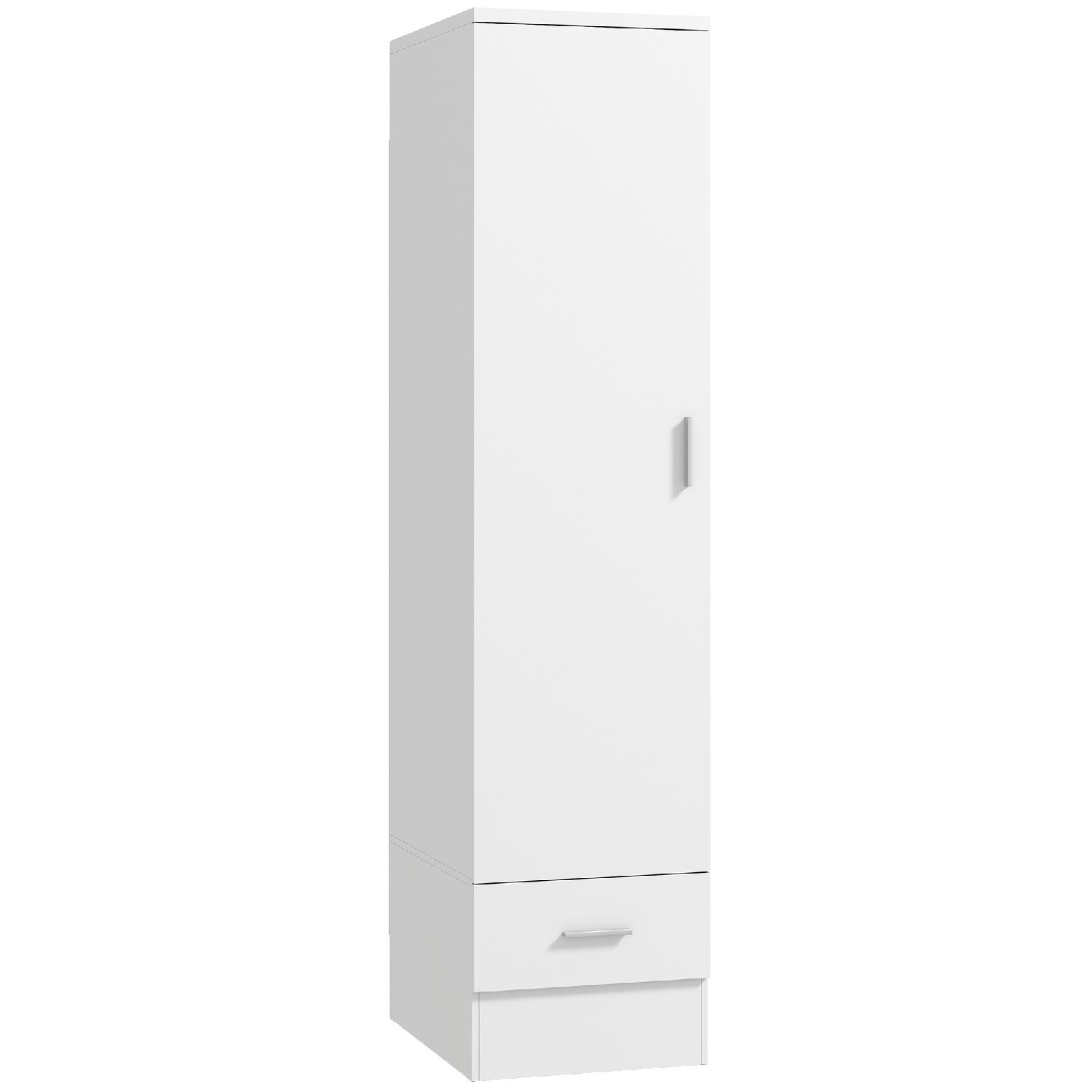 DecHome F2570WT Armadio Guardaroba 1 Anta Battente e 1 Cassetto 40x52x170 cm Bianco