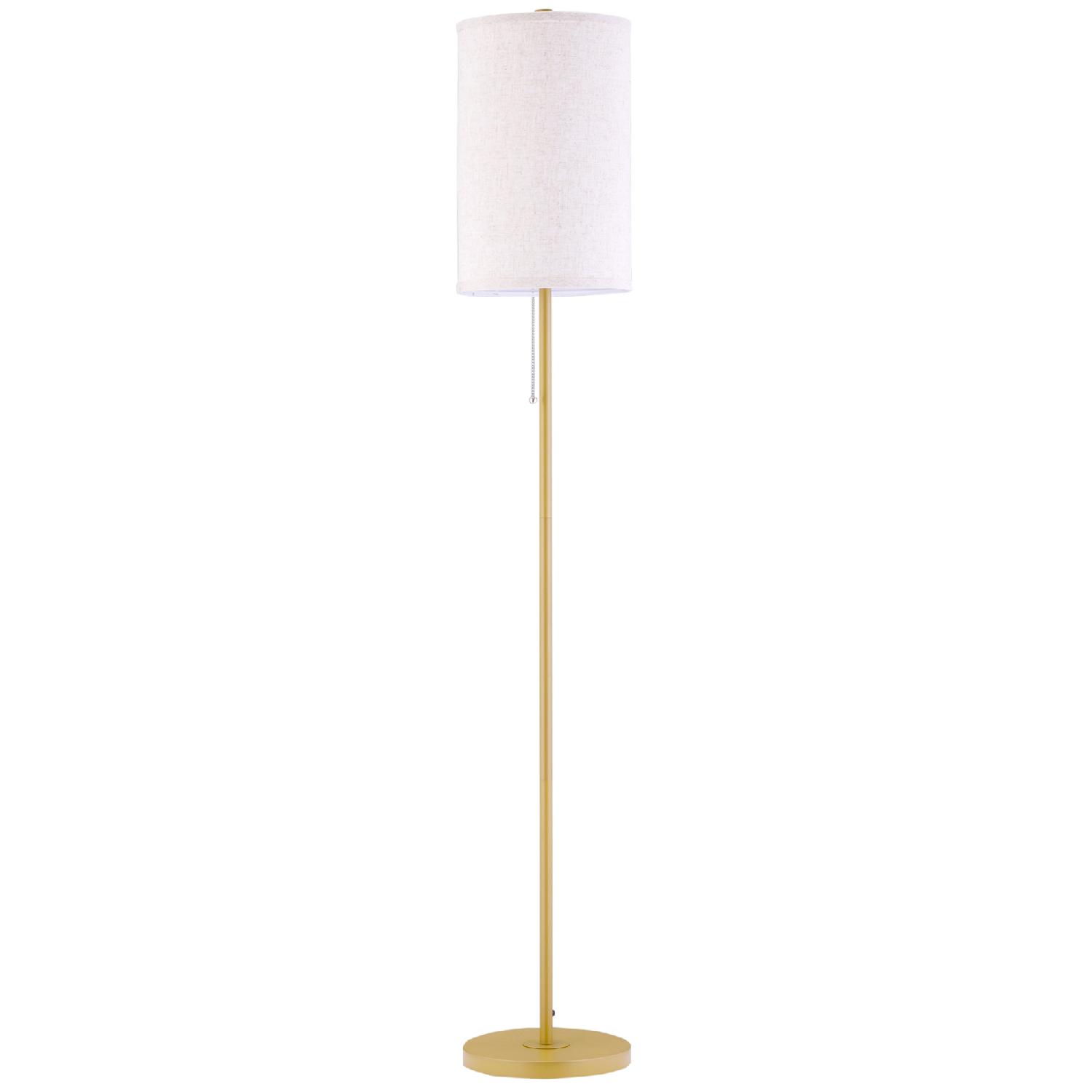 DecHome F3390WT Lampada da Terra Moderna con Interruttore a Catena Attacco E27 OroCrema