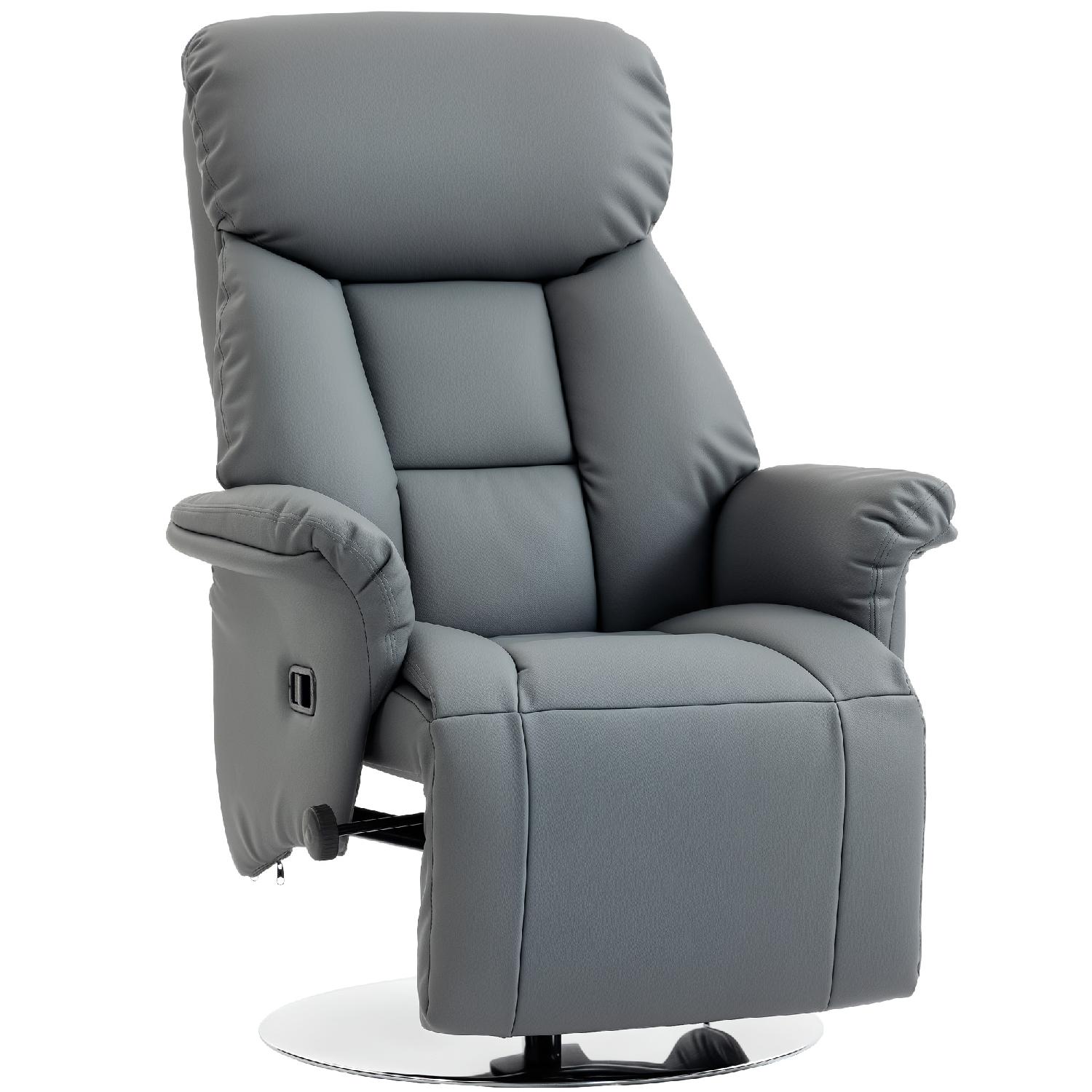DecHome F4620GY Poltrona Relax Reclinabile Movimento Manuale Ecopelle 78x80x109 Grigio