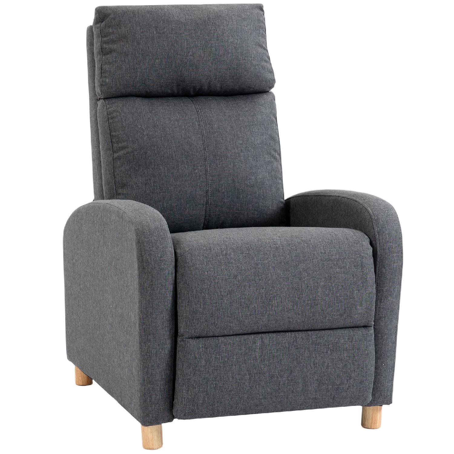 DecHome F4630CG Poltrona Relax Reclinabile Movimento Manuale in Tessuto 87x67x102 Grigio