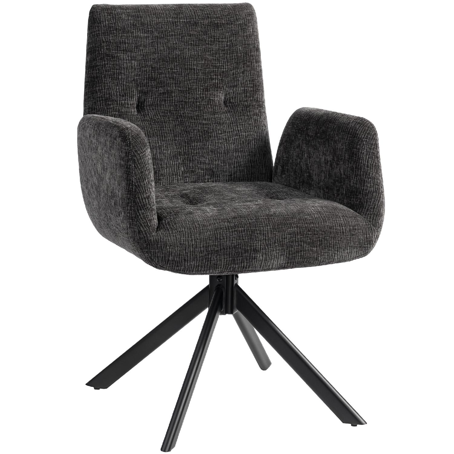 DecHome F4650BK Poltrona Moderna in Tessuto Effetto Lino 60x61x88 cm Nero