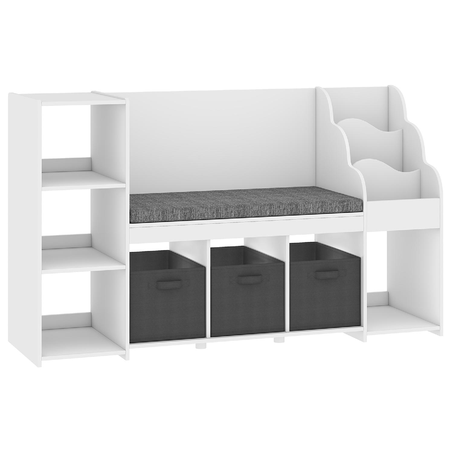DecHome F4960WT Scaffale Portagiochi per Bambini 3-8 Anni con Libreria Bianco