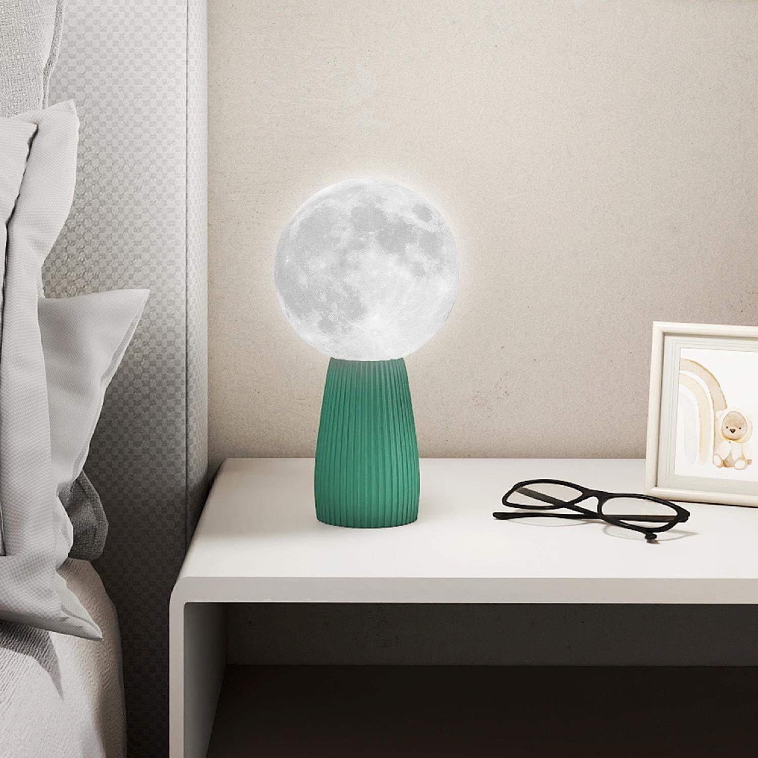 DecHome F881DG Lampada da Tavolo Forma di Luna e 3 Colori 10 Luminosit� �15x28 cm BiancoVerde
