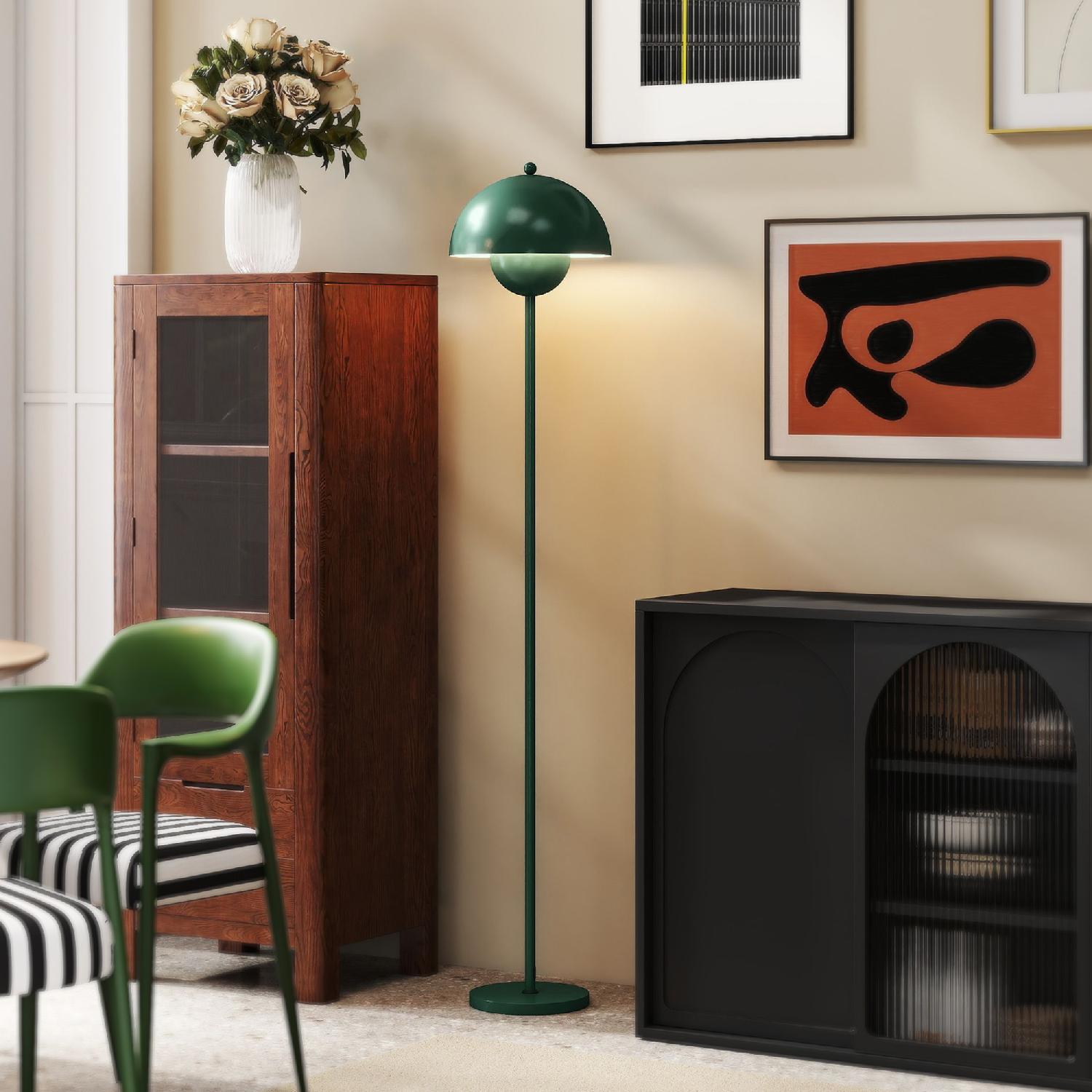 DecHome F886GN Lampada da Terra con Paralume Semicircolare in Acciaio �30x155 cm Verde