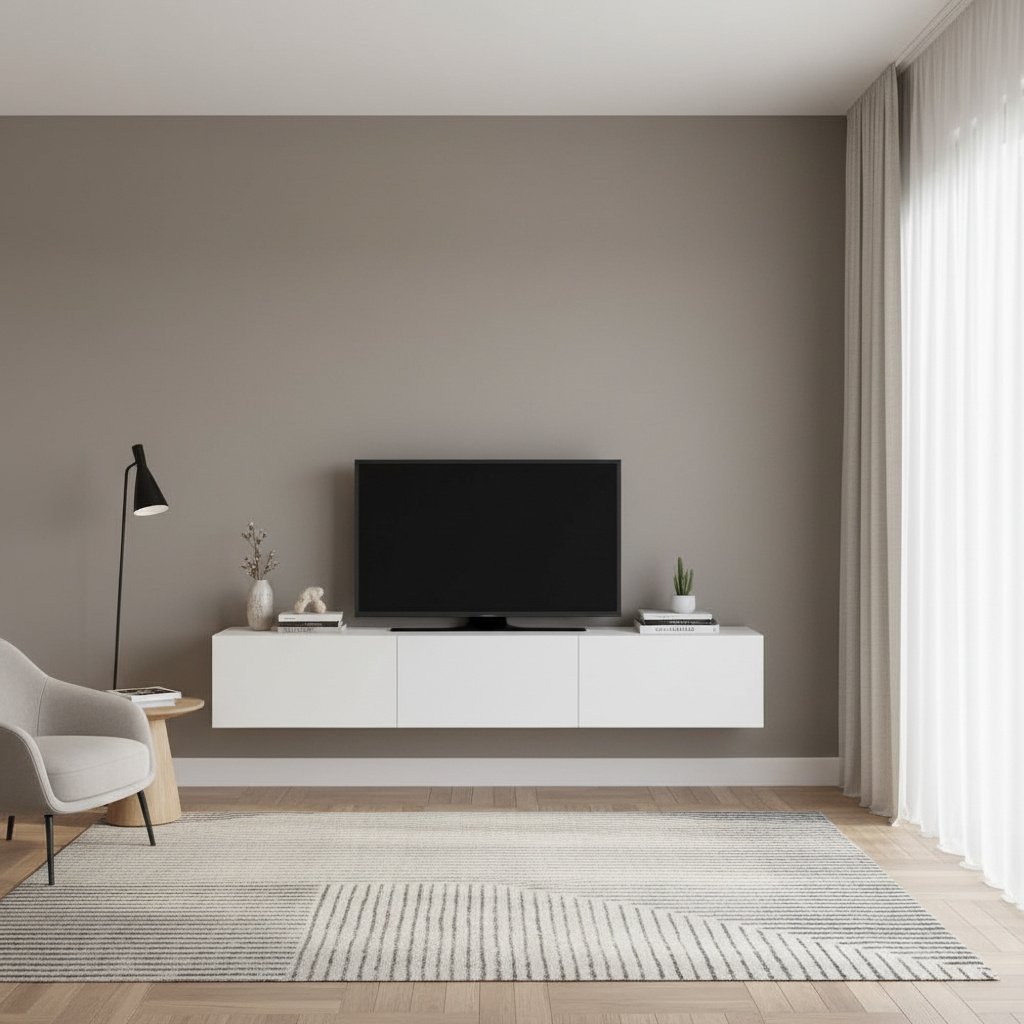 DecHome FRANCY180BI Mobile TV Sospeso Moderno 180x30x30 Bianco Francy