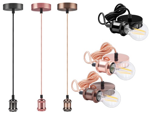 DecHome FSNE150 Sospensione Led Fusion E27 colore Nero