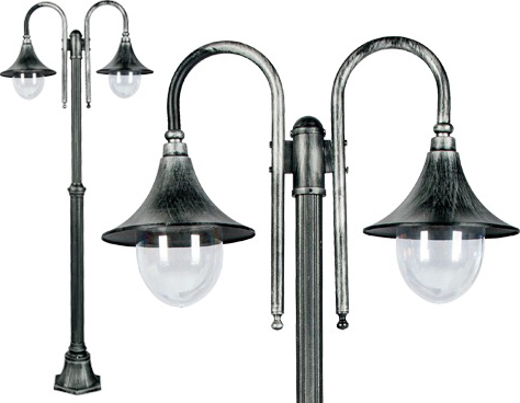 DecHome GALATEA2 Lampioni in alluminio nero Attacco E27 IP44 75x26xH186 cm