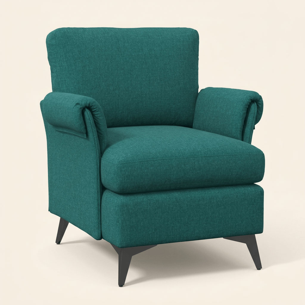 DecHome GN-83GN Poltrona Vintage in Tessuto effetto Lino 63x71x83 Verde