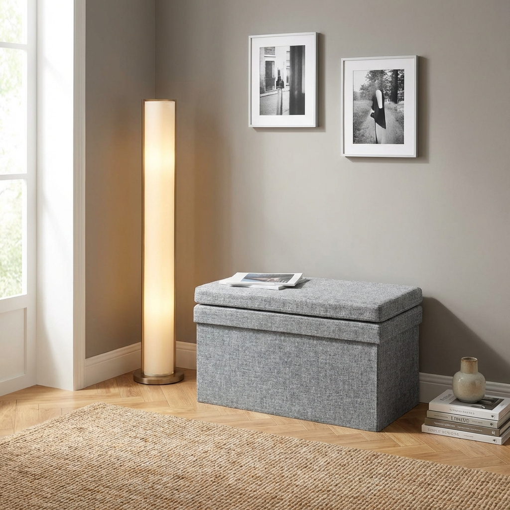 DecHome GYZ461 Cassapanca in Tessuto Panca contenitore 76x50x73 cm Grigio