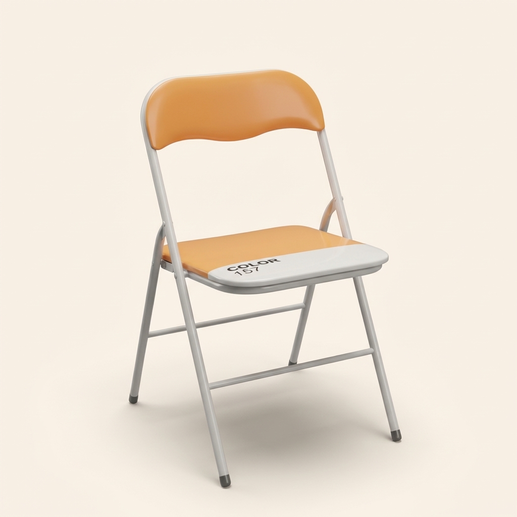 DecHome HF807021 Sedia Pieghevole Slim in PVC e Acciaio 44x45x79 cm Arancione Deception