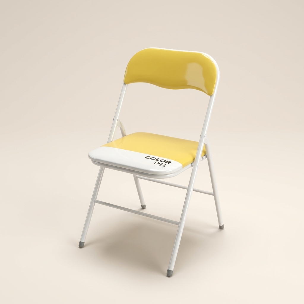DecHome HF807022 Sedia Pieghevole Slim in PVC e Acciaio 44x45x79 cm Giallo de Kooning