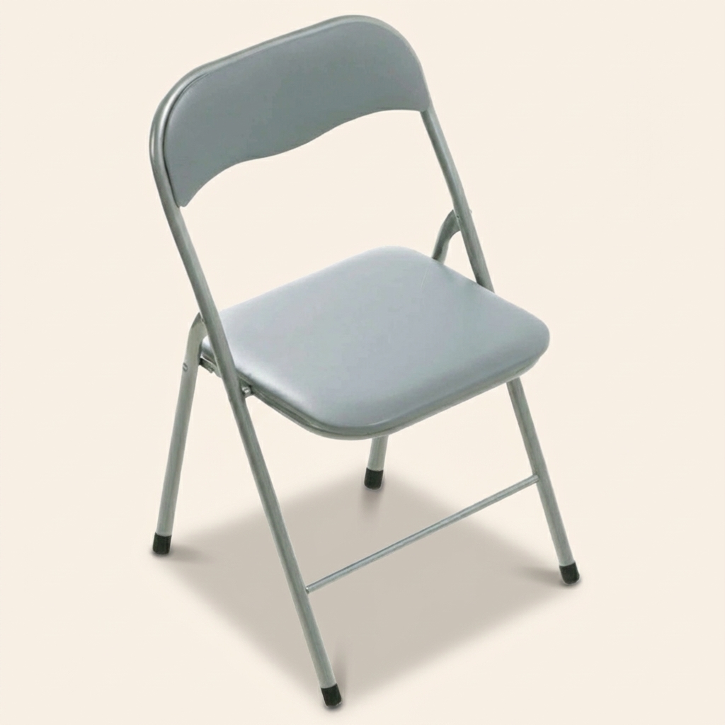 DecHome HF807077 Sedia Pieghevole Slim in PVC e Acciaio 44x45x79 cm Grigio Raphael