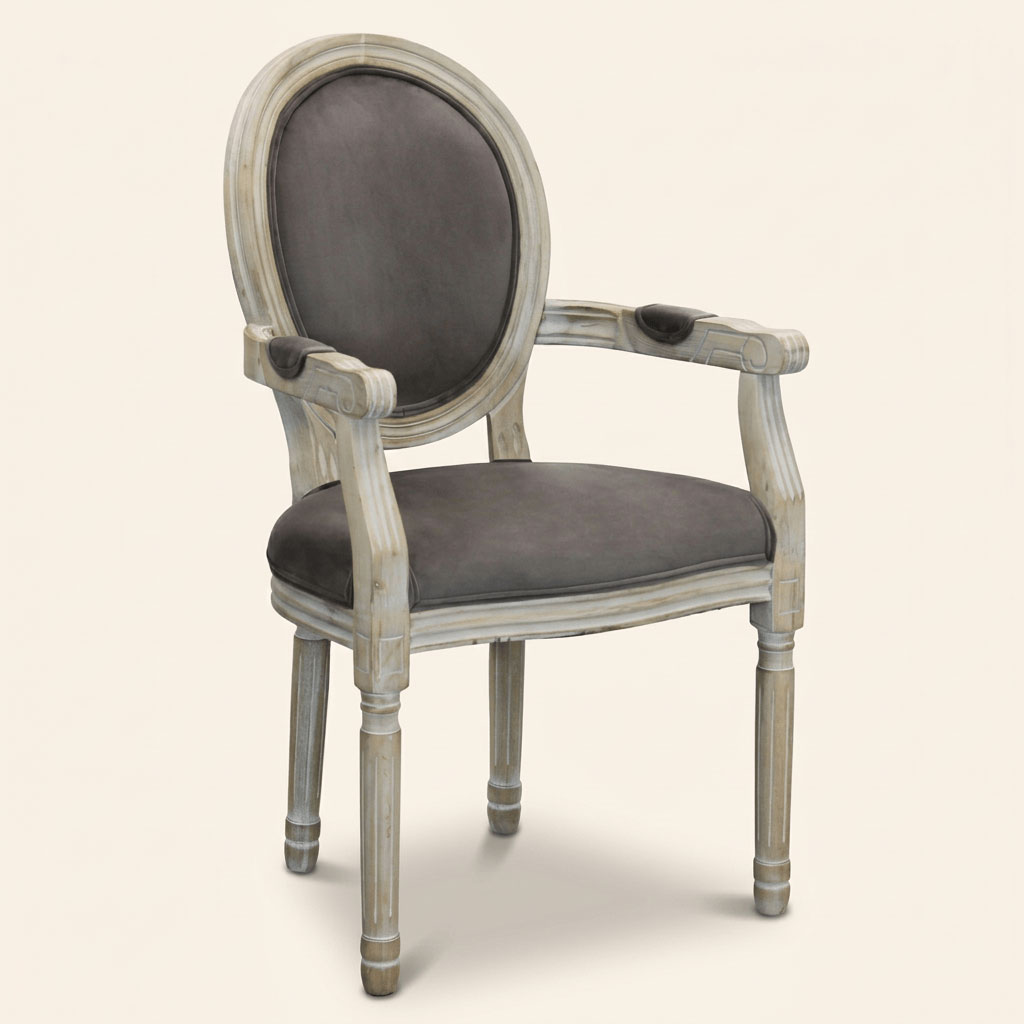 DecHome HF807222 Poltrona Classica in Velluto 55x46x96 Taupe Denver