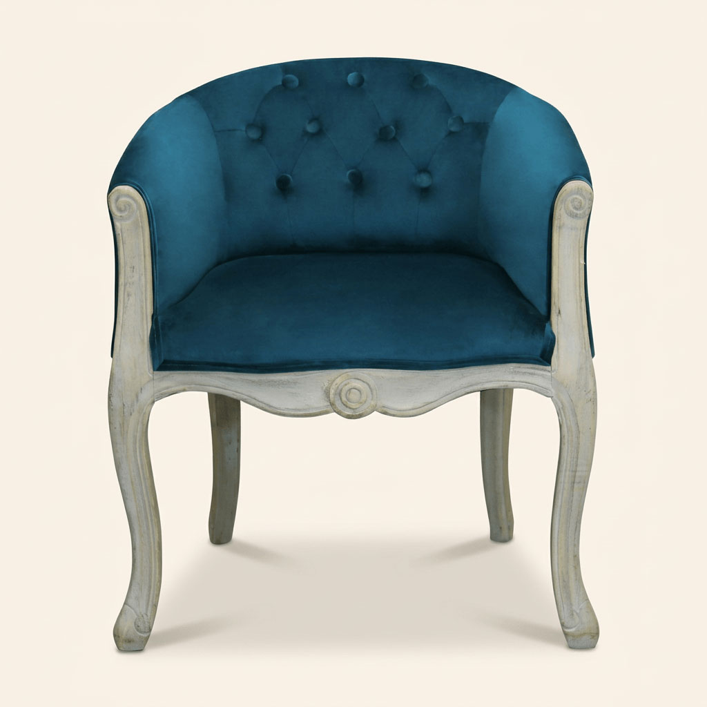 DecHome HF807236 Poltrona Classica in Velluto 61x61x71 Blu Detroit