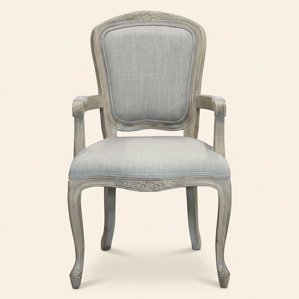 DecHome HF807262 Poltrona Classica in Tessuto 57x57x90 Grigio Serenit�