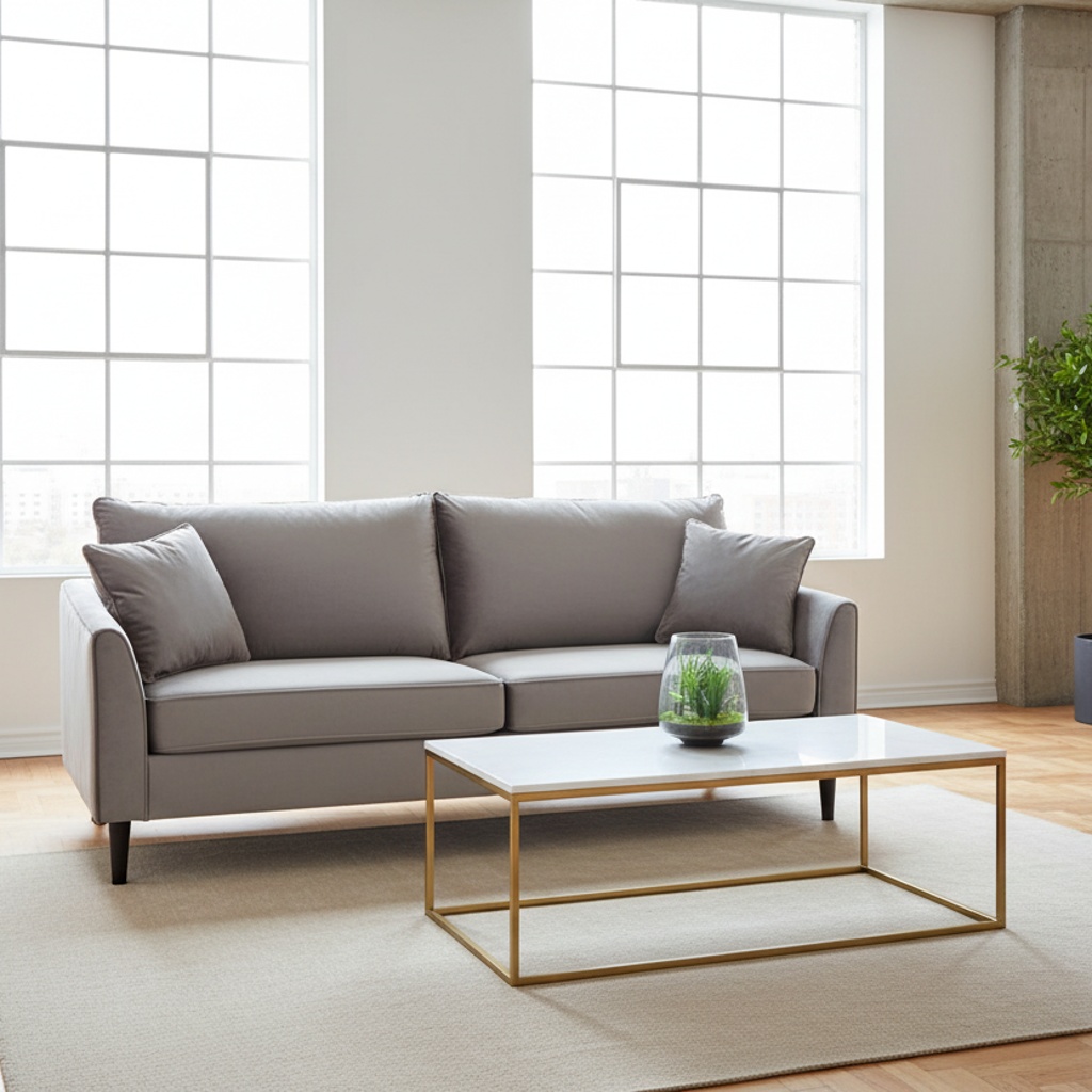 DecHome HF807278-TORT Divano 3 Posti Moderno in Velluto 196x83x89 cm Tortora  - Cordoba